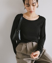 evernavy（エバーネイビー）の「テレコリブラウンドネックプルオーバー（Tシャツ/カットソー）」