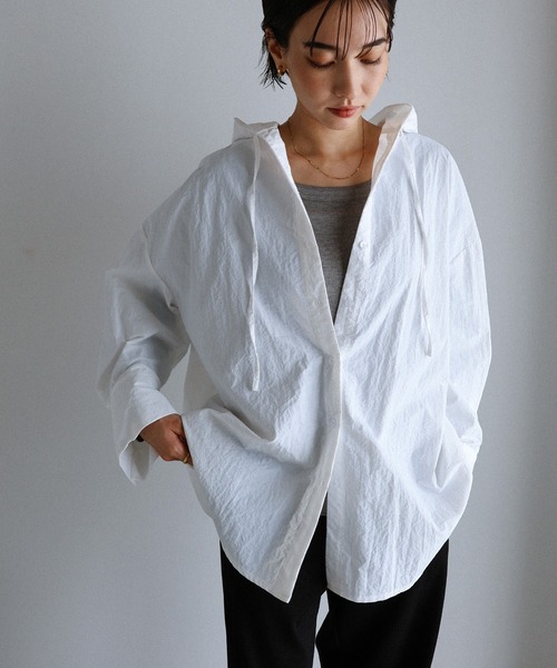 evernavy（エバーネイビー）の「テレコリブラウンドネックプルオーバー（Tシャツ/カットソー・レディース・グレー/チャコールグレー/ブラック/チョコ/ホワイト・M/L）」の21枚目の写真