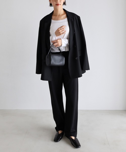 evernavy（エバーネイビー）の「テレコリブラウンドネックプルオーバー（Tシャツ/カットソー・レディース・グレー/チャコールグレー/ブラック/チョコ/ホワイト・M/L）」の15枚目の写真