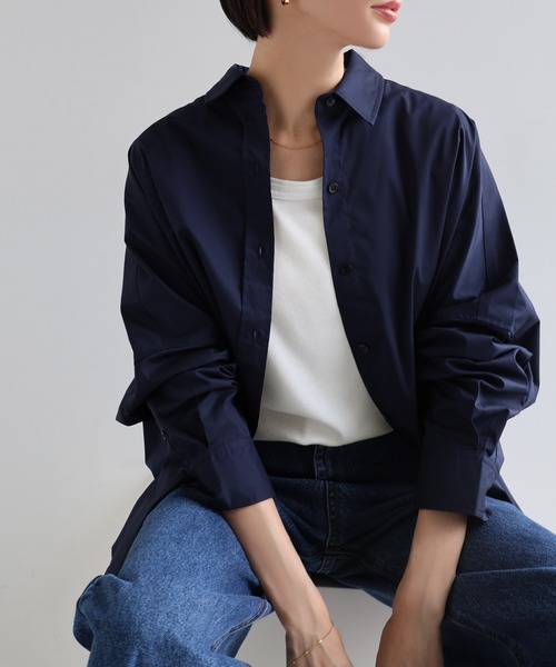 evernavy（エバーネイビー）の「テレコリブラウンドネックプルオーバー（Tシャツ/カットソー・レディース・グレー/チャコールグレー/ブラック/チョコ/ホワイト・M/L）」の7枚目の写真