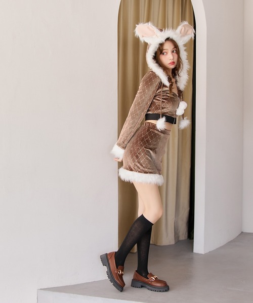 キルティングビジューうさぎ【コスプレ4点セット】（コスチューム