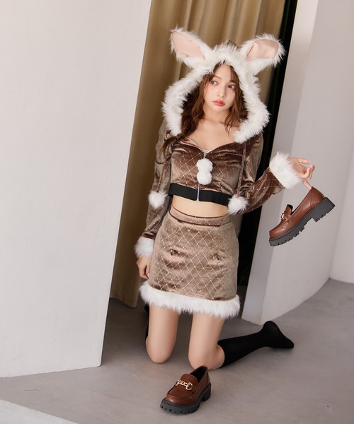 キルティングビジューうさぎ【コスプレ4点セット】（コスチューム