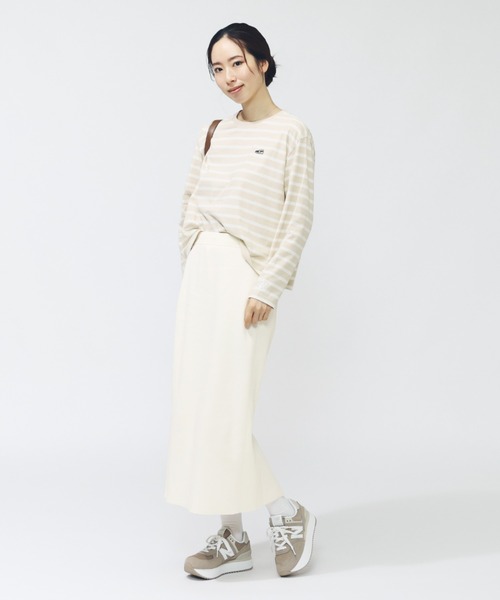 NEW BALANCE(ニューバランス)の「【別注】ニューバランス New Balance THE CITY ロングスリーブボーダーTシャツ シューパッ 限定コラボ(Tシャツ/カットソー・レディース・アイボリー/ブラック・M/L)」の6枚目の写真