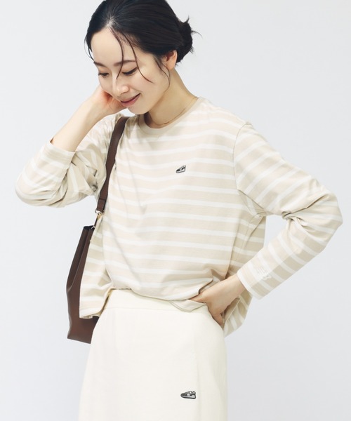 NEW BALANCE(ニューバランス)の「【別注】ニューバランス New Balance THE CITY ロングスリーブボーダーTシャツ シューパッ 限定コラボ(Tシャツ/カットソー・レディース・アイボリー/ブラック・M/L)」の3枚目の写真