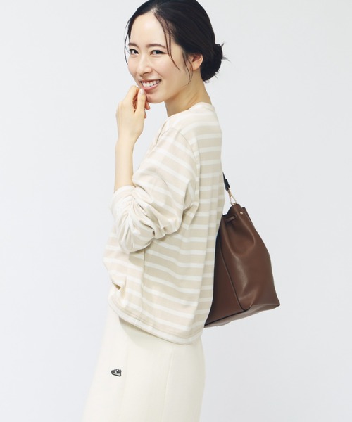 NEW BALANCE(ニューバランス)の「【別注】ニューバランス New Balance THE CITY ロングスリーブボーダーTシャツ シューパッ 限定コラボ(Tシャツ/カットソー・レディース・アイボリー/ブラック・M/L)」の4枚目の写真