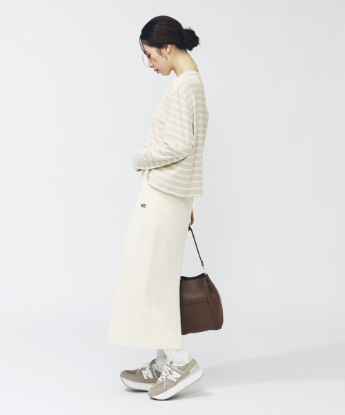 NEW BALANCE(ニューバランス)の「【別注】ニューバランス New Balance THE CITY ロングスリーブボーダーTシャツ シューパッ 限定コラボ(Tシャツ/カットソー・レディース・アイボリー/ブラック・M/L)」の7枚目の写真