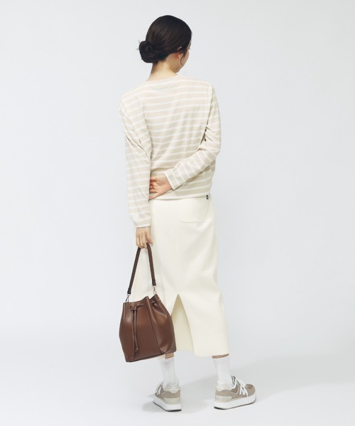 NEW BALANCE(ニューバランス)の「【別注】ニューバランス New Balance THE CITY ロングスリーブボーダーTシャツ シューパッ 限定コラボ(Tシャツ/カットソー・レディース・アイボリー/ブラック・M/L)」の8枚目の写真
