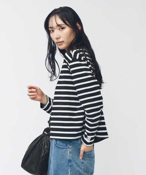 NEW BALANCE(ニューバランス)の「【別注】ニューバランス New Balance THE CITY ロングスリーブボーダーTシャツ シューパッ 限定コラボ(Tシャツ/カットソー・レディース・アイボリー/ブラック・M/L)」の9枚目の写真