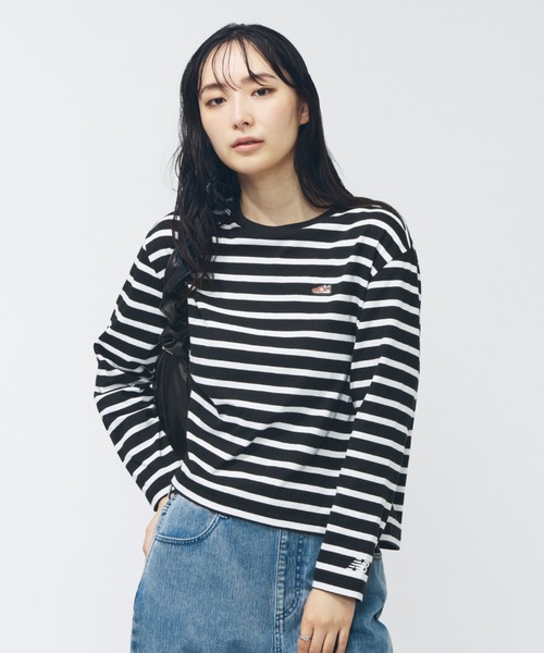 NEW BALANCE(ニューバランス)の「【別注】ニューバランス New Balance THE CITY ロングスリーブボーダーTシャツ シューパッ 限定コラボ(Tシャツ/カットソー・レディース・アイボリー/ブラック・M/L)」の11枚目の写真
