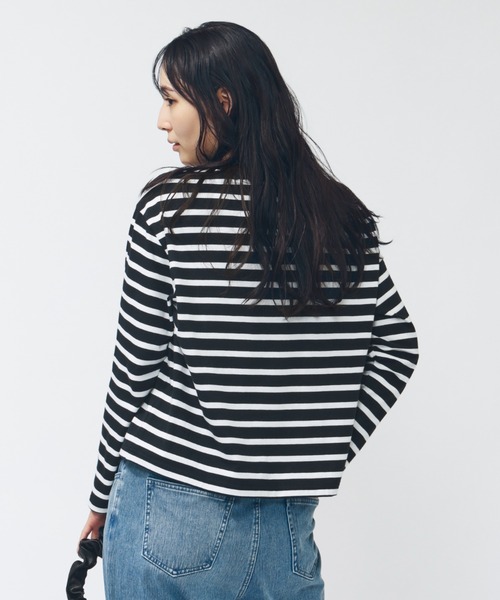 NEW BALANCE(ニューバランス)の「【別注】ニューバランス New Balance THE CITY ロングスリーブボーダーTシャツ シューパッ 限定コラボ(Tシャツ/カットソー・レディース・アイボリー/ブラック・M/L)」の12枚目の写真
