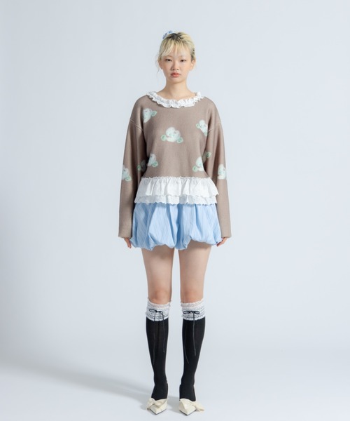 monepine(モネピネ)の「lace lace rose knit/レース薔薇ニット(ニット/セーター・レディース・アイボリー/ブラウン・FREE)」の22枚目の写真