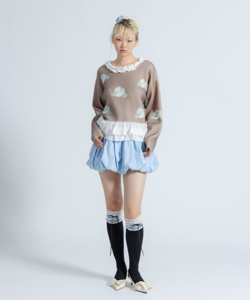 monepine(モネピネ)の「lace lace rose knit/レース薔薇ニット(ニット/セーター・レディース・アイボリー/ブラウン・FREE)」の17枚目の写真