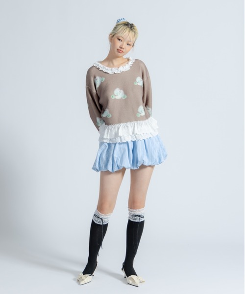 monepine(モネピネ)の「lace lace rose knit/レース薔薇ニット(ニット/セーター・レディース・アイボリー/ブラウン・FREE)」の18枚目の写真