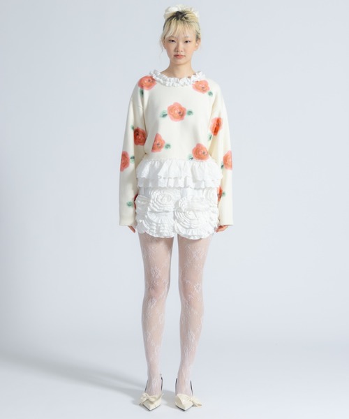 monepine(モネピネ)の「lace lace rose knit/レース薔薇ニット(ニット/セーター・レディース・アイボリー/ブラウン・FREE)」の19枚目の写真