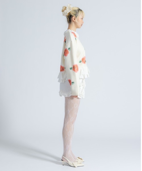 monepine(モネピネ)の「lace lace rose knit/レース薔薇ニット(ニット/セーター・レディース・アイボリー/ブラウン・FREE)」の20枚目の写真