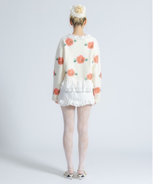 lace lace rose knit／レース薔薇ニット（ニット/セーター）｜monepine