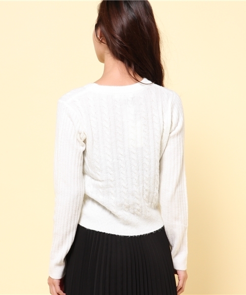 FREE'S MART(フリーズマート)の「起毛ケーブルニット(ニット/セーター・レディース・ピンク/グレー/ネイビー/ホワイト・FREE)」の7枚目の写真
