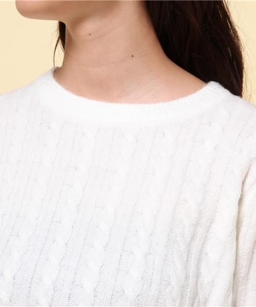 FREE'S MART(フリーズマート)の「起毛ケーブルニット(ニット/セーター・レディース・ピンク/グレー/ネイビー/ホワイト・FREE)」の9枚目の写真