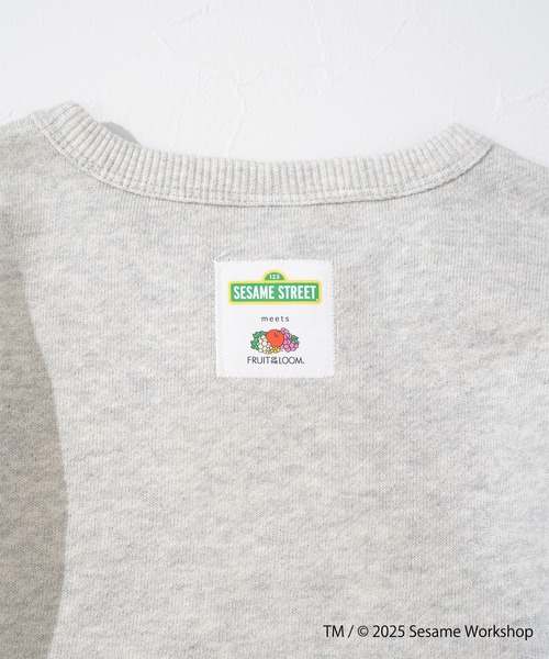 FRUIT OF THE LOOM(フルーツオブザルーム)の「【FRUIT OF THE LOOM】長袖スウェット② / キッズ / セサミストリート / コラボプリント / キャラクター(スウェット・キッズ・パープル/杢グレー・130cm/150cm/110cm)」の5枚目の写真