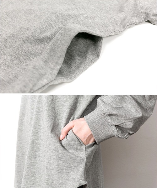 MARAI（マーライ）の「後ろボタンデザイン 長袖カットソー 無地 クルーネック（Tシャツ/カットソー・レディース・ブラック/ホワイト/カーキ/杢グレー/チャコールグレー・LL～3L/M～Ｌ/4L～5L）」の17枚目の写真
