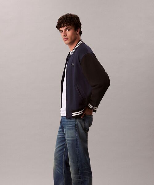 未使用級   Jeans カルバンクライン スタジャン ジャケット - バーシティボンバージャケット（スタジャン）｜Calvin