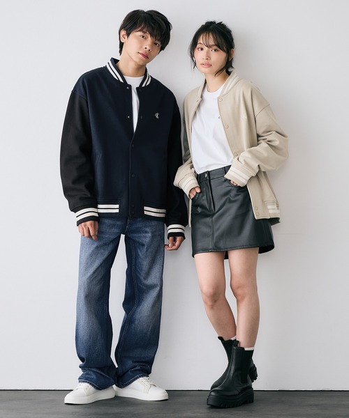 ジャケット - バーシティボンバージャケット（スタジャン）｜Calvin