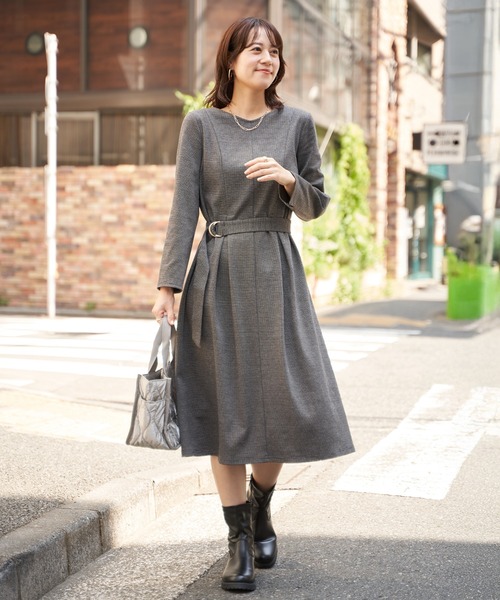 ikka(イッカ)の「カットジャガードワンピース(ワンピース・レディース・ブラック/ブラウン・S/M/L)」の5枚目の写真