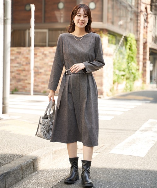 ikka(イッカ)の「カットジャガードワンピース(ワンピース・レディース・ブラック/ブラウン・S/M/L)」の6枚目の写真