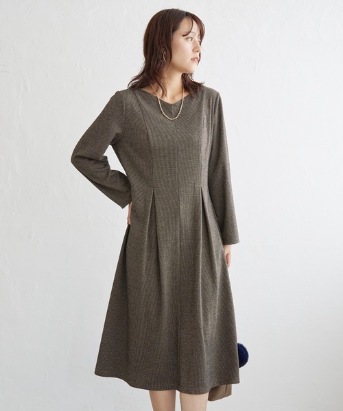 ikka(イッカ)の「カットジャガードワンピース(ワンピース・レディース・ブラック/ブラウン・S/M/L)」の14枚目の写真