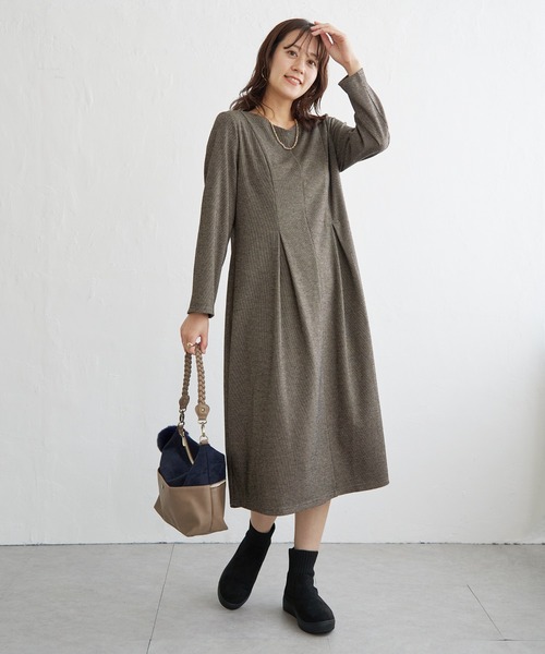 ikka(イッカ)の「カットジャガードワンピース(ワンピース・レディース・ブラック/ブラウン・S/M/L)」の19枚目の写真