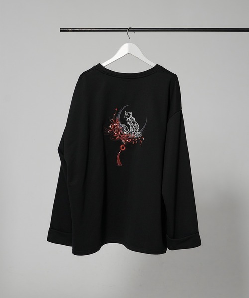 狐独(コドク)の「狐刺繍ビックスウェット(スウェット・メンズ・オフホワイト/パープル/ブラック・MEDIUM/LARGE)」の9枚目の写真