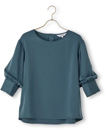 AOYAMA | 五分袖　サテンバルーンスリーブブラウス(シャツ/ブラウス)