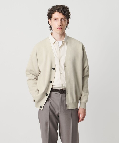 UNITED ARROWS(ユナイテッドアローズ)の「フォーシーズンズ ミラノリブ カーディガン(カーディガン/ボレロ・メンズ・ナチュラル/ライム/ダークグレー・M/S/XL/L)」の1枚目の写真