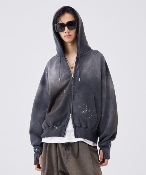 soerte（ソエルテ）の「Heavy weight double zip-up hoodie（decadent