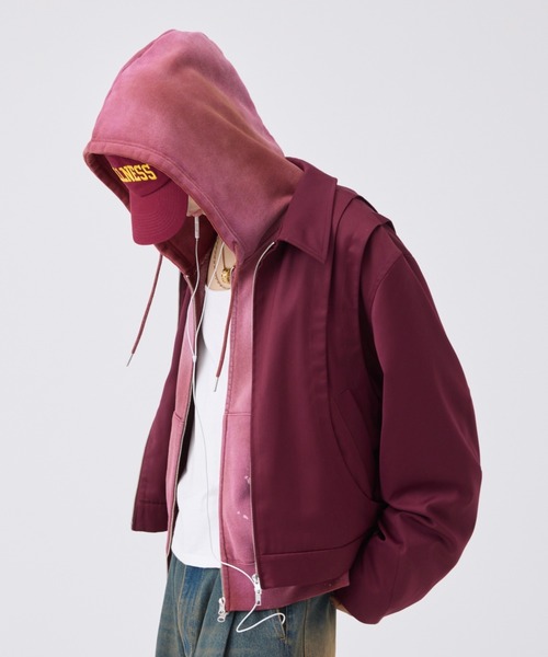 soerte（ソエルテ）の「Heavy weight double zip-up hoodie（decadent