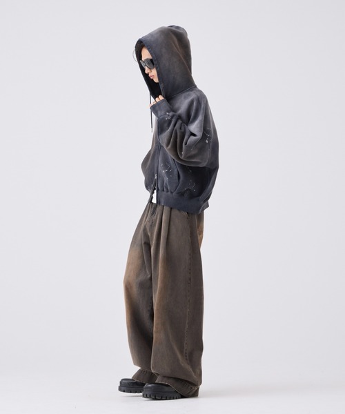 soerte（ソエルテ）の「Heavy weight double zip-up hoodie（decadent