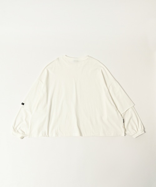 ADAM PATEK(アダムパテック)の「ADAMPATEK/wide boxcut layered long sleeve/ワイドボックスシルエットフェイクレイヤードロンT(Tシャツ/カットソー・メンズ・ブラック/ホワイト・1/2)」の9枚目の写真
