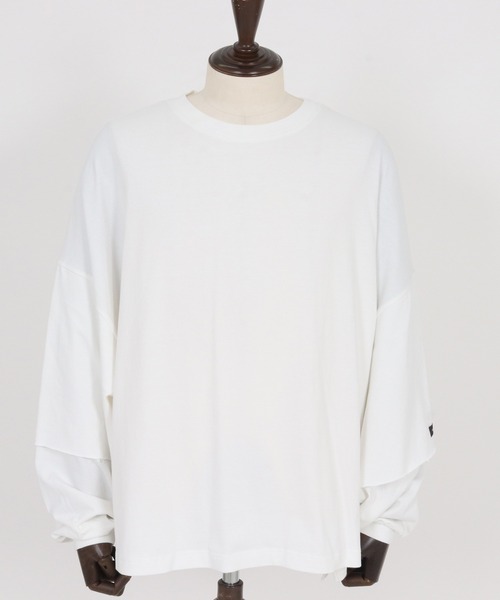ADAM PATEK(アダムパテック)の「ADAMPATEK/wide boxcut layered long sleeve/ワイドボックスシルエットフェイクレイヤードロンT(Tシャツ/カットソー・メンズ・ブラック/ホワイト・1/2)」の17枚目の写真