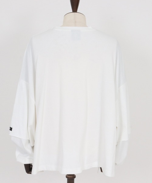 ADAM PATEK(アダムパテック)の「ADAMPATEK/wide boxcut layered long sleeve/ワイドボックスシルエットフェイクレイヤードロンT(Tシャツ/カットソー・メンズ・ブラック/ホワイト・1/2)」の16枚目の写真