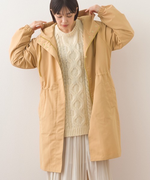 OMNES（オムネス）の「撥水加工マウンテンパーカーロングコート（テーラードジャケット・レディース・ベージュ/ネイビー/ブラック/カーキ・FREE）」の3枚目の写真