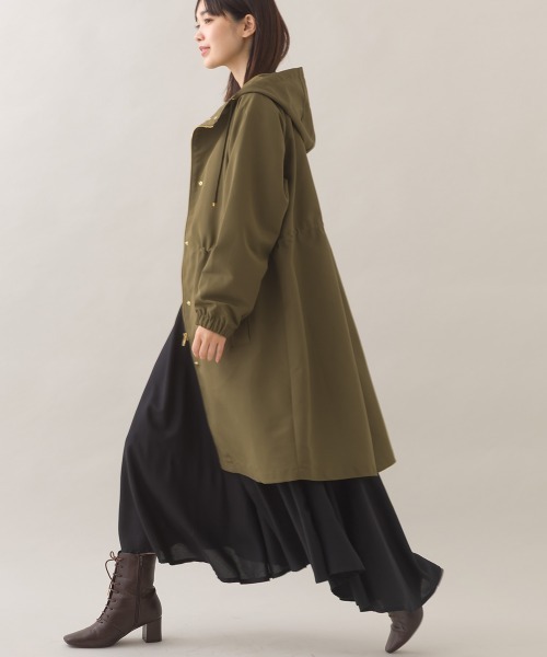 OMNES（オムネス）の「撥水加工マウンテンパーカーロングコート（テーラードジャケット・レディース・ベージュ/ネイビー/ブラック/カーキ・FREE）」の13枚目の写真