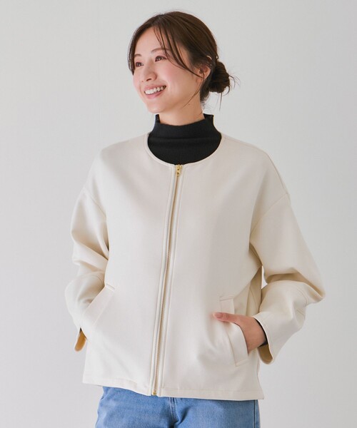 Jayro(ジャイロ)の「ビンテージスエードジャケット(ノーカラージャケット・レディース・チャコールグレー/オフホワイト/ブラック・M)」の19枚目の写真