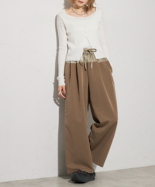 leimn(レイムン)の「サテン切り替えタックパンツ(その他パンツ・レディース・ブラック/ブラウン・M)」の17枚目の写真