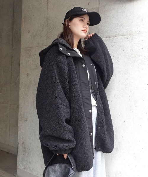 セール】ボアビッグシルエットフードブルゾン（ブルゾン）｜CORNERS