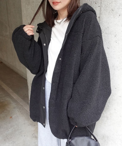 セール】ボアビッグシルエットフードブルゾン（ブルゾン）｜CORNERS