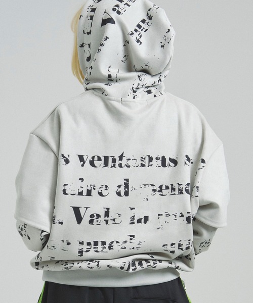 GALLIS ADDICTION（ガリスアディクション）の「GA SUEDE LAYERED LOGO HOODIE（パーカー・メンズ・ブラック/アイボリー・L/M）」の7枚目の写真