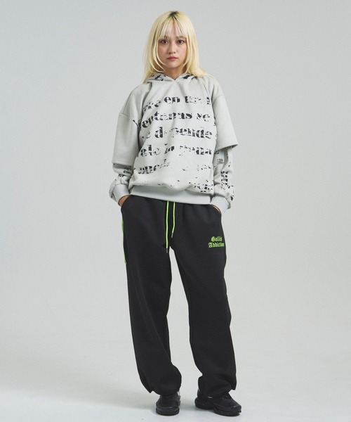 GALLIS ADDICTION（ガリスアディクション）の「GA SUEDE LAYERED LOGO HOODIE（パーカー・メンズ・ブラック/アイボリー・L/M）」の11枚目の写真