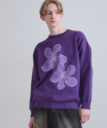 tk.TAKEO KIKUCHI（ティーケータケオキクチ）の「フラワーニットプルオーバー（ニット/セーター）」