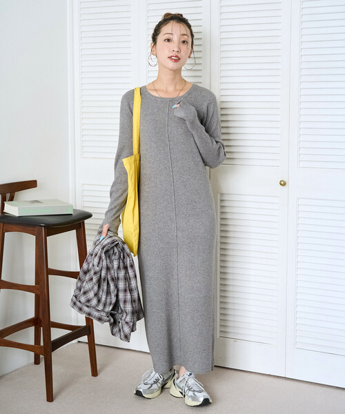 FREAK'S STORE(フリークスストア)の「限定展開 吸湿発熱 ニットワンピース(ワンピース・レディース・グレー/オリーブ/ブラック/ブラウン/ベージュ・SMALL/MEDIUM)」の18枚目の写真