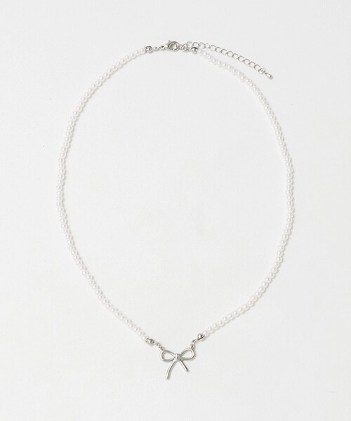 green label relaxing(グリーンレーベルリラクシング)の「<MILK×SODA>リボン ネックレス(ネックレス・キッズ・シルバー/ゴールド・FREE)」の2枚目の写真